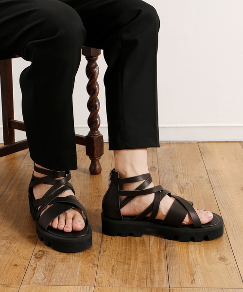 PADRONE サンダル パドローネ / BACK ZIP GLADIATOR SANDALS