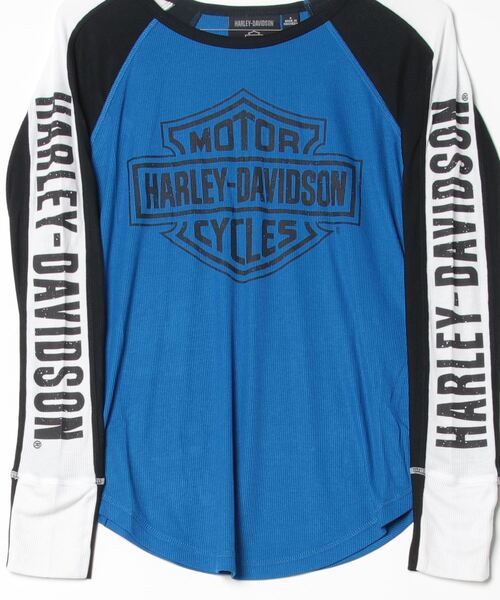 オーセンティックバー＆シールドリブニットトップ レディース Harley Davidson オーセンティックバー＆シールドリブニット