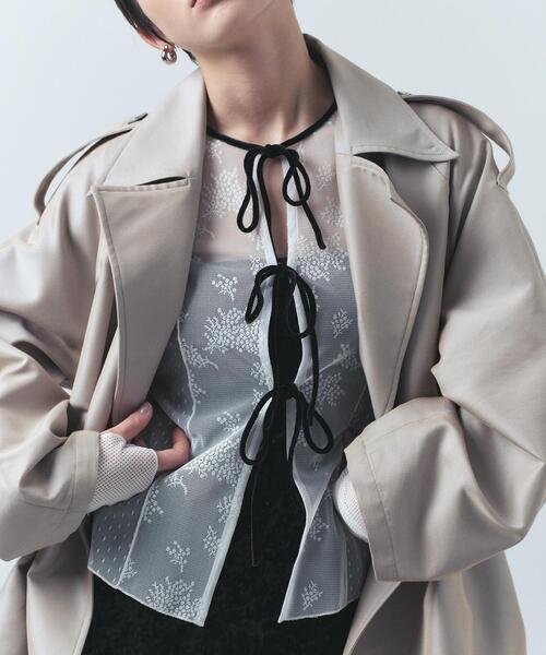 CODE A トレンチコート コート oversized short trench coat
