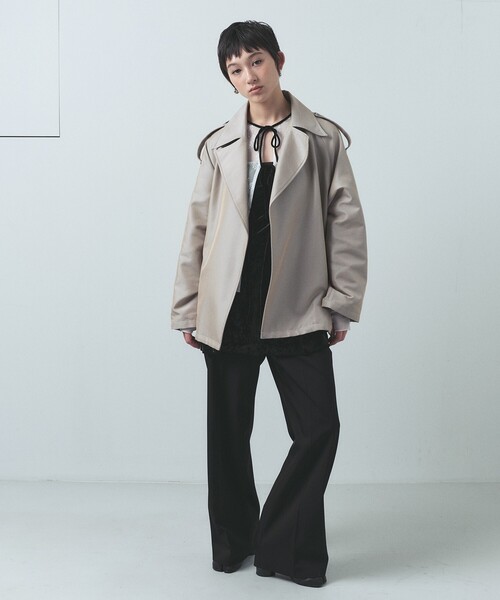 CODE A トレンチコート コート oversized short trench coat