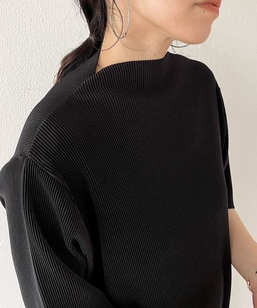 リュクス 美人ワンピース プリーツ ひざ下 ワンピース デイリー daily daily super stretch crew neck pleats one piece / red