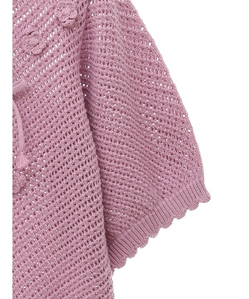 ‎*꜆様 ピンクハウス♡ニットカーディガン　ブルー　ニットモチーフ PINK HOUSE カーディガン モチーフ使いニットカーディガン
