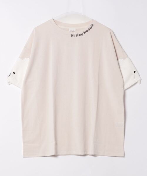 tシャツ 「Hi Hey Hoooo/ハイヘイホー」袖アニマル半袖Tシャツ　アニマルシリーズ レディース LB/S tシャツ 「Hi Hey Hoooo/ハイヘイホー」袖アニマル半袖T