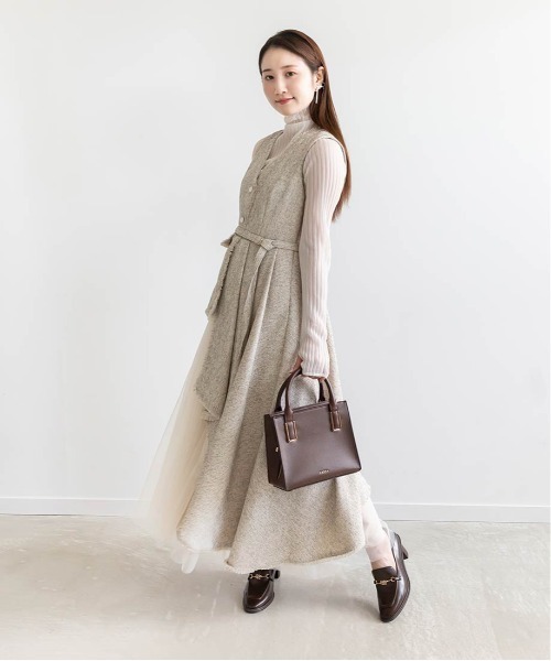 RANDA ワンピース チュールレイヤードジャケットワンピース