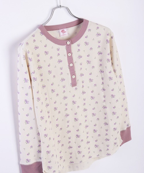 JEMORGAN tシャツ / ジェーイーモーガン ワッフル 花柄 ヘンリーネック