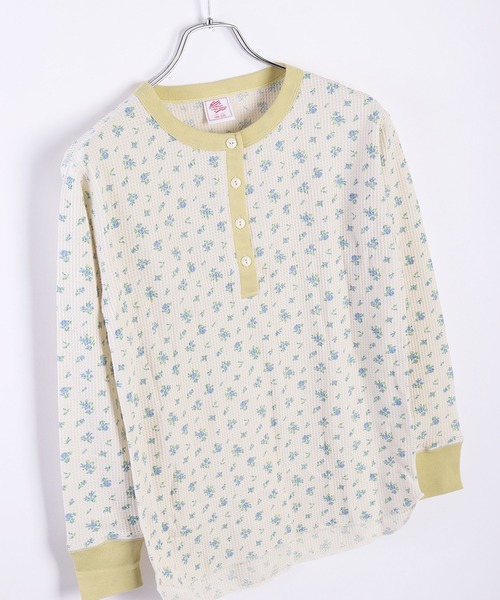 【値下げしました】deco depuis 1985 カットソー ワッフル 花柄 JEMORGAN（ジェーイーモーガン） tシャツ ワッフル 花柄 ヘンリー
