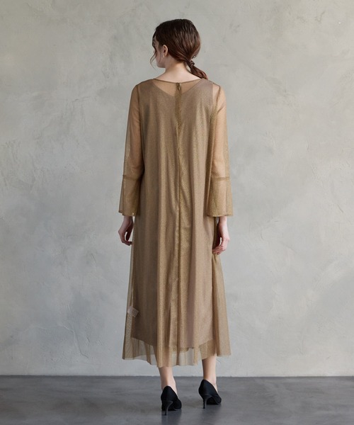 AIMER（エメ） ドレス ラメレースアシンメトリービックカラーAライン