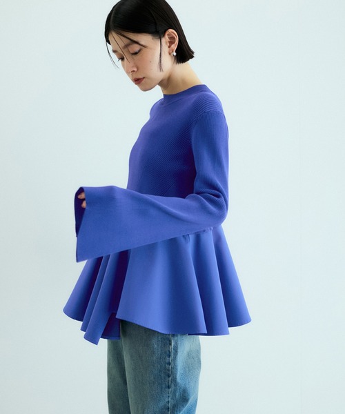 再値下げ！【アダムエロペ】ペプラムコンビニットプルオーバー　　新品未使用 ADAM ET ROPE'（アダムエロペ） ニット セーター 「サステナブル