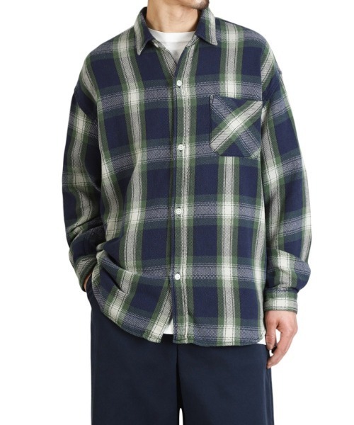 REMI RELIEF NAVY LABEL シャツ / レミレリーフ ネイビー