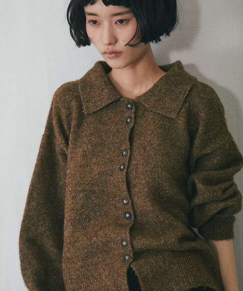 コート アウター コクーンニットジャケット レディース