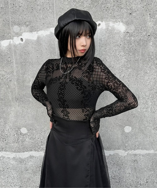 LVEU.（ラブユ） tシャツ 「LVEU.」レースデザインボディスーツ