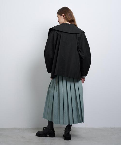 LANVIN en Bleu コート アウター ビッグカラーライトタフタミドル