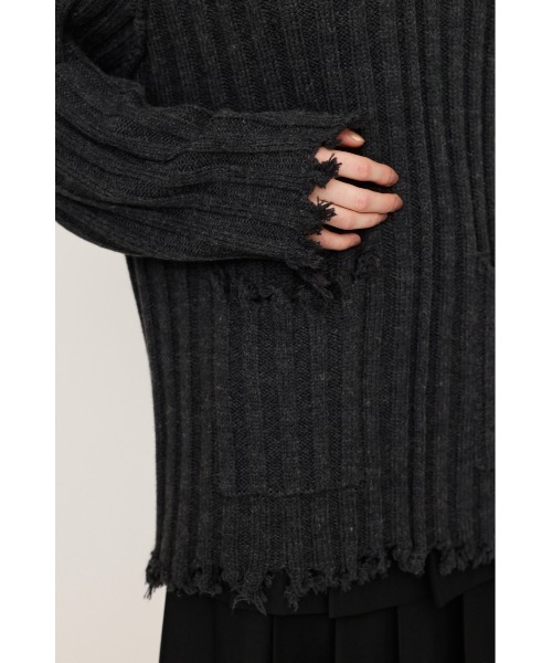 SLY ニット セーター DAMAGED LG TOPS ダメージド ローゲージ