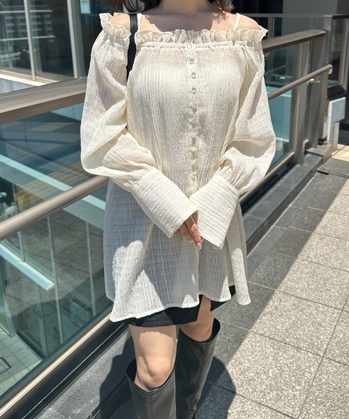 solleim（ソルレム） ブラウス シャツ オフショルシアーチェック