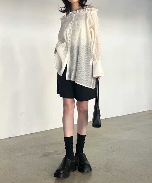 solleim（ソルレム） ブラウス シャツ オフショルシアーチェック