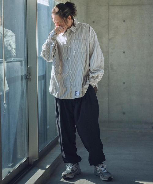 ブラウス シャツ 「ADAMPATEK/アダムパテック」striped anarchy shirt/ストライプアナーキーシャツAP2515008 レデ ADAMPATEK/striped anarchy shirt/ストライプアナーキーシャツ