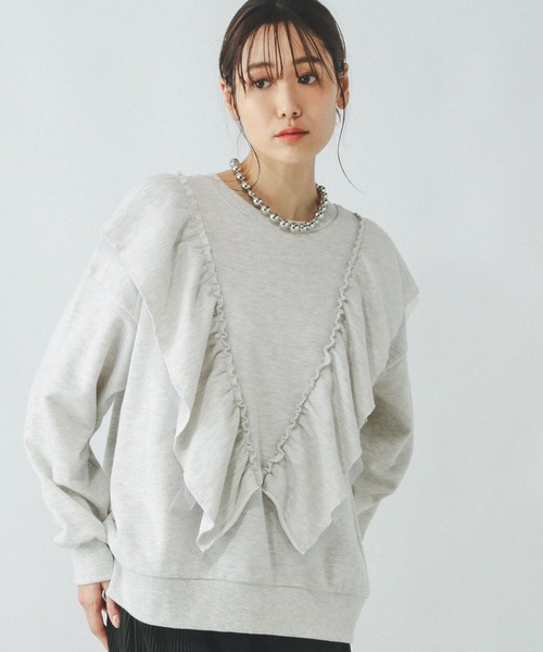 l*o様 【新品未使用】OBLI フリルスウェット GLOBAL WORK（グローバルワーク） トレーナー スウェット 裏毛フリル