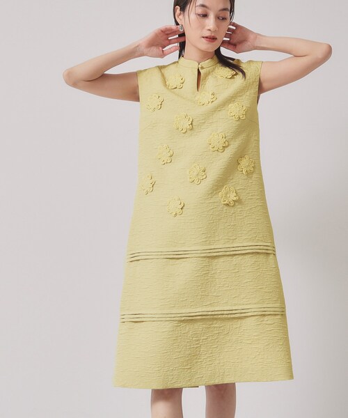 SunaUna（スーナウーナ） ワンピース 「お花モチーフ／チャイナカラー