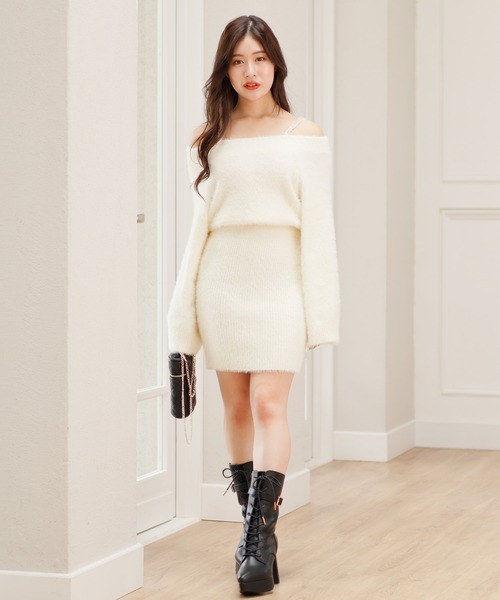 LIP SERVICE（リップサービス） ニットワンピース FREE ピンクベージュ