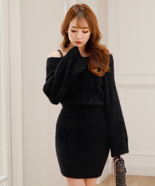 LIP SERVICE（リップサービス） ニットワンピース FREE ピンクベージュ