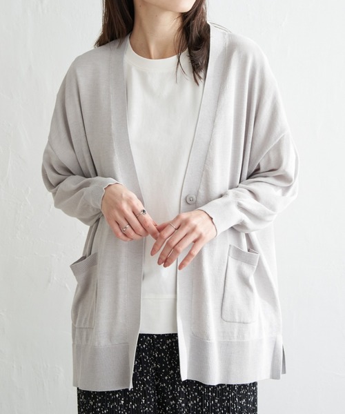 ikka（イッカ） カーディガン 「洗える」さらっとVネックカーディガン