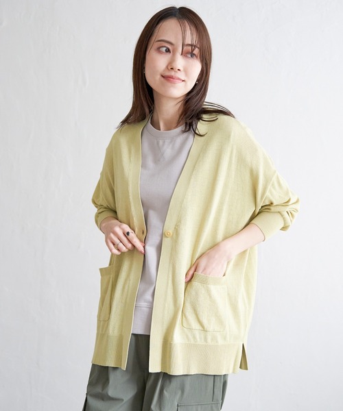 ikka（イッカ） カーディガン 「洗える」さらっとVネックカーディガン