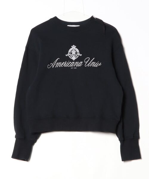 「AMERICANA」 スウェットカットソー ONE SIZE ブラック レディース AMERICANA 「AMERICANA」 スウェットカットソー ONE SIZE