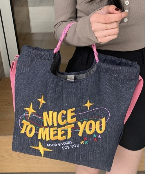 gossip!ロサンゼルス ショルダーバッグ バッグ Y2K デニム刺繍