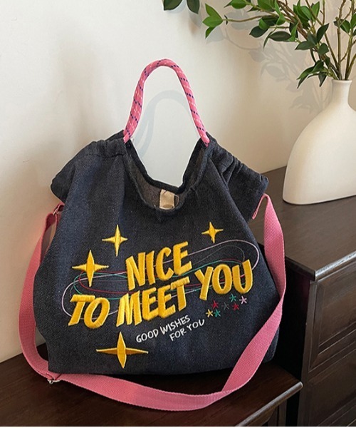 gossip!ロサンゼルス ショルダーバッグ バッグ Y2K デニム刺繍