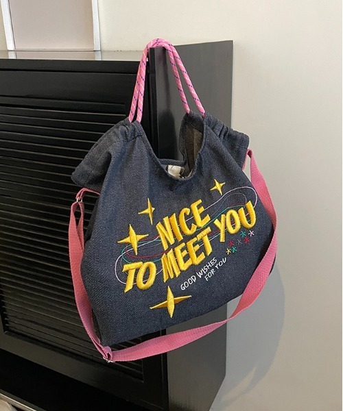 gossip!ロサンゼルス ショルダーバッグ バッグ Y2K デニム刺繍