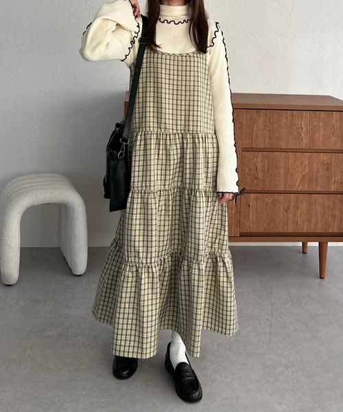 「kutir」 タートルネックニット FREE オレンジ レディース_画像4