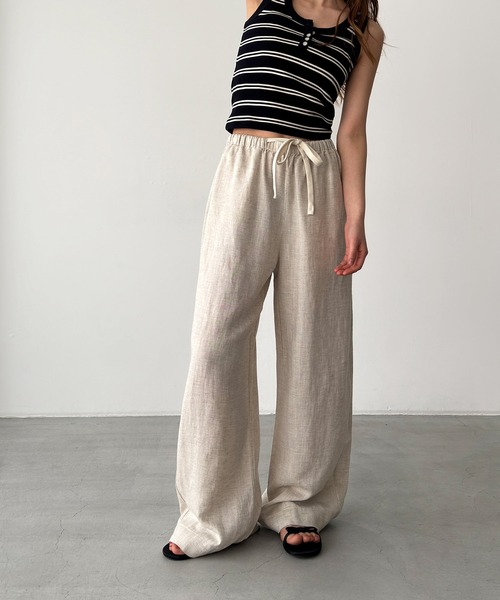 キャナルジーン　【El mar】チノパンツ セール】El mar ベルト付ツイルタックパンツ（その他パンツ