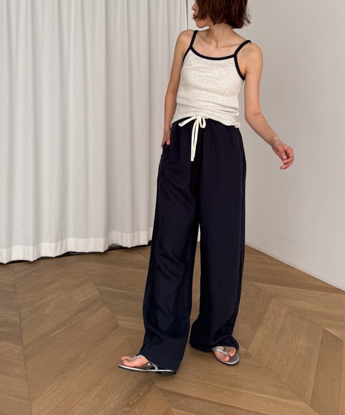 canal jean コットンリネンパンツ　ブラック　お値下げ中 canal jean コットンリネンパンツブラックお値下げ中