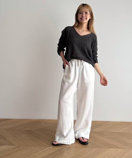 CANAL JEAN パンツ El mar リネンイージーパンツ レディース