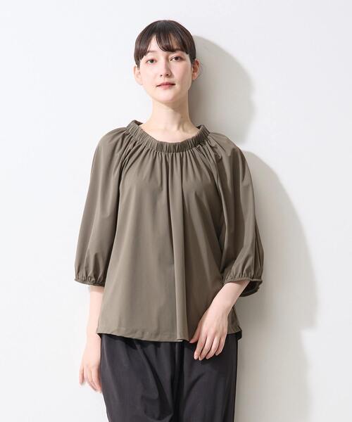 tシャツ 「Allease/オールイーズ」ギャザーラグランプルオーバー レディース