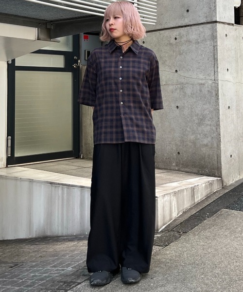 SINSSスラックス Two tuck wide straight stripe slacks / 2タックワイド