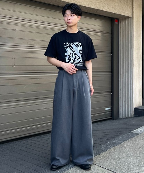 SINSS スラックス Fringe tuck wide straight slacks / フリンジ