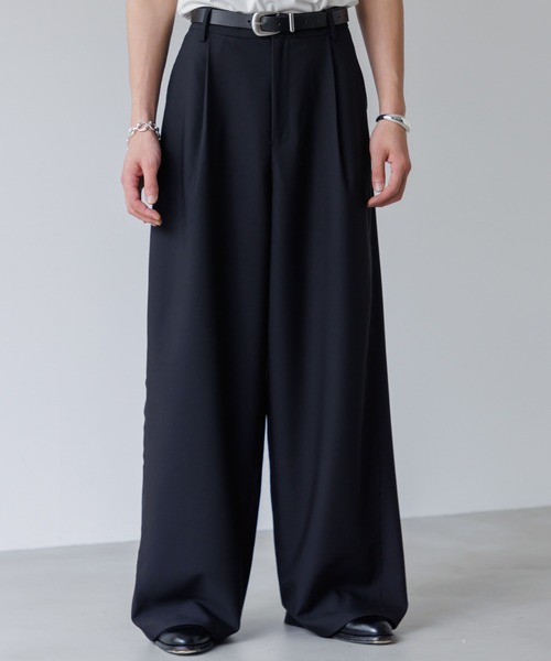 SINSSスラックス SINSS スラックス Fringe tuck wide straight slacks / フリンジ