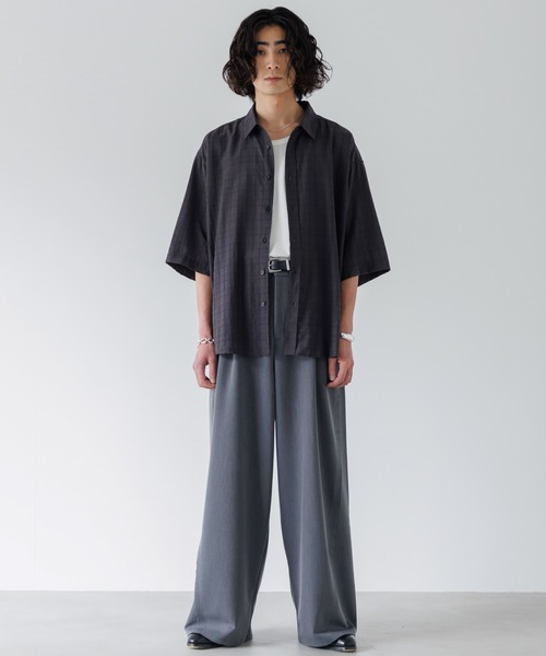 スーツ SINSS Two tuck wide straightstripeslacks SINSS スラックス Two tuck wide straight slacks / 2タック