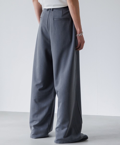 SINSS スラックス Fringe tuck wide straight slacks / フリンジ