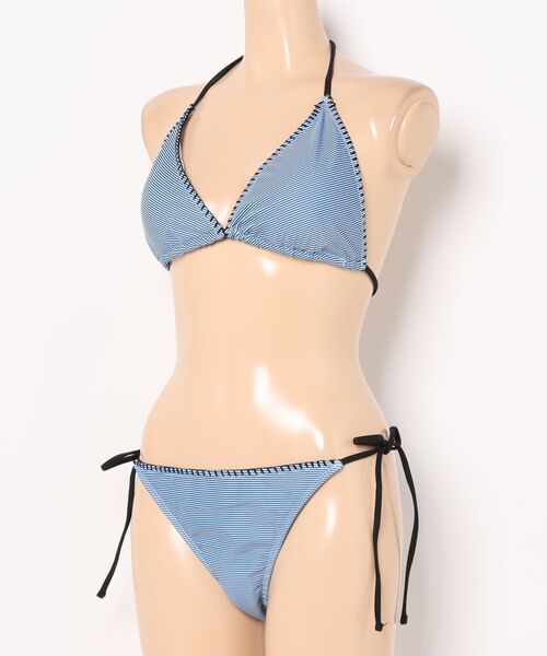 【こう】VEATM ストライプ水着 Mサイズ 黒/水色 こう】VEATM ストライプ水着 Mサイズ 黒/水色 こう】VEATM ストライプ