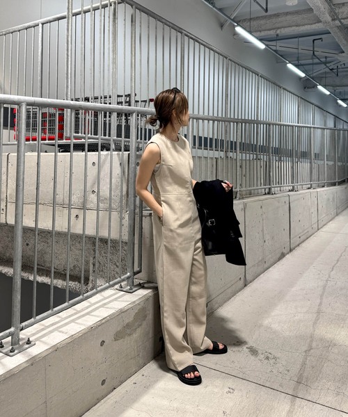 サロペット・オーバーオール・オールインワン Linen like combinaison (chiica original) I-SOOK オールインワン リネンライクコンビネゾン (chiica