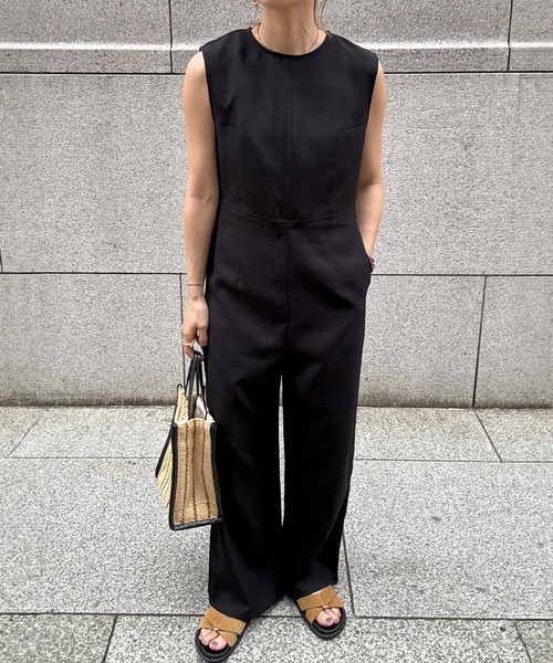 サロペット・オーバーオール・オールインワン Linen like combinaison (chiica original) I-SOOK オールインワン リネンライクコンビネゾン (chiica