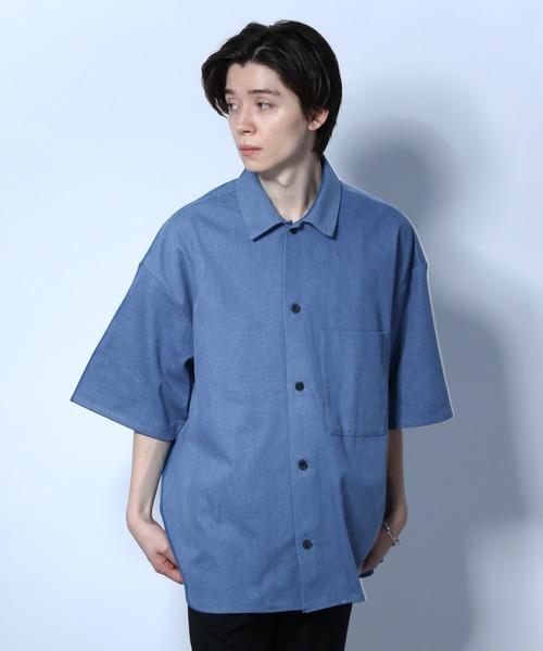 HARE 半袖 レザーカットシャツ チャコールグレー undo-rowa_sl05989