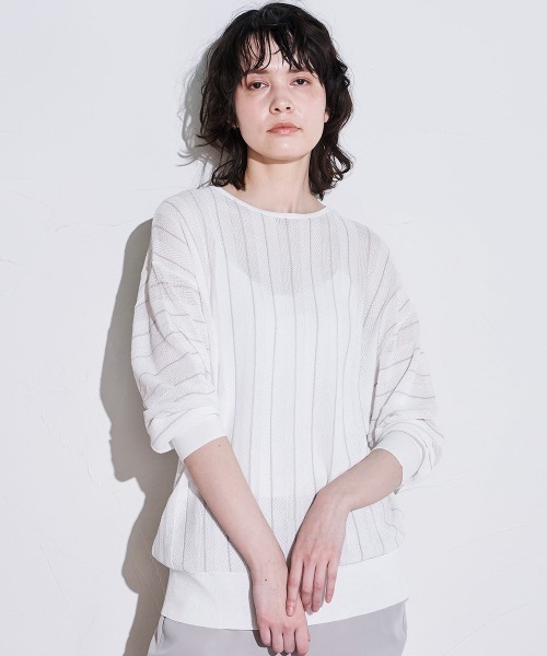 「la.f…」 長袖ニット 9号 ホワイト系その他 レディース_画像3