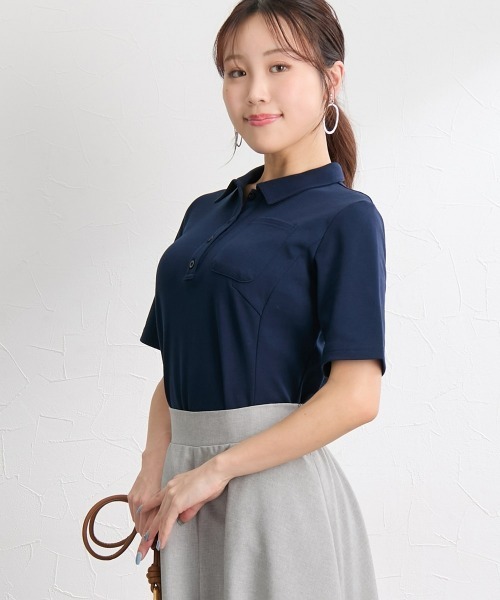 ほぼ日　ファーストポロ ネイビー 半袖 ファーストポロ | 直線と曲線 - ほぼ日