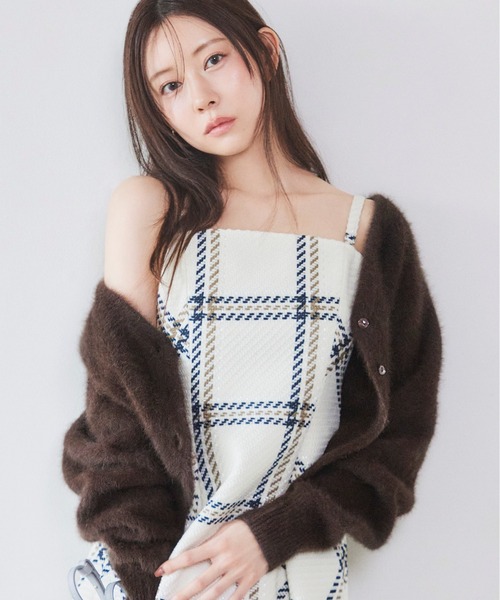 SNIDEL フォックスファーショートカーディガン 新品タグ付き SNIDEL（スナイデル） カーディガン フォックスファーショート