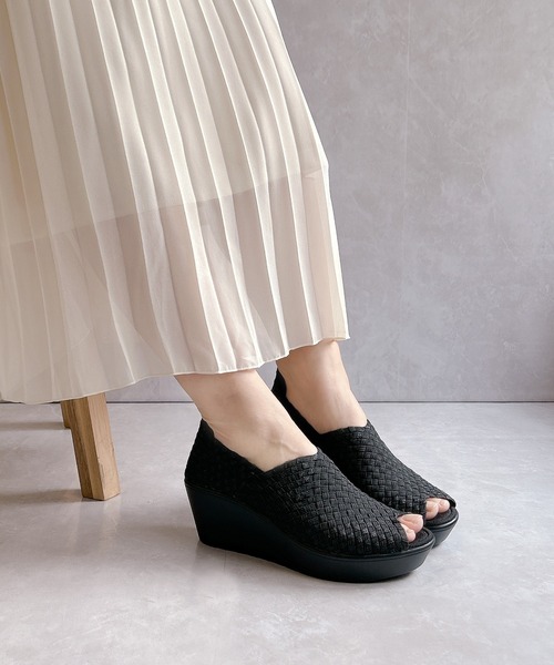 「Gomu 56」 オープントゥパンプス S シャンパン レディース
