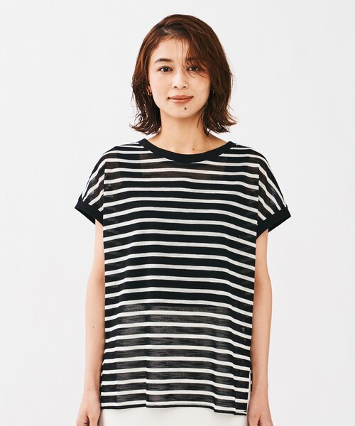 UNTITLED（アンタイトル） tシャツ シアーボーダーカットソー 