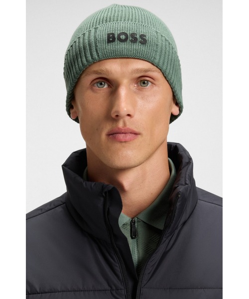 新品未使用 ヒューゴボス BOSS ニット帽 ビーニー マフラー グレー グレー（灰色）系 Hugo Boss(ヒューゴボス) ニットキャップ・ビーニー